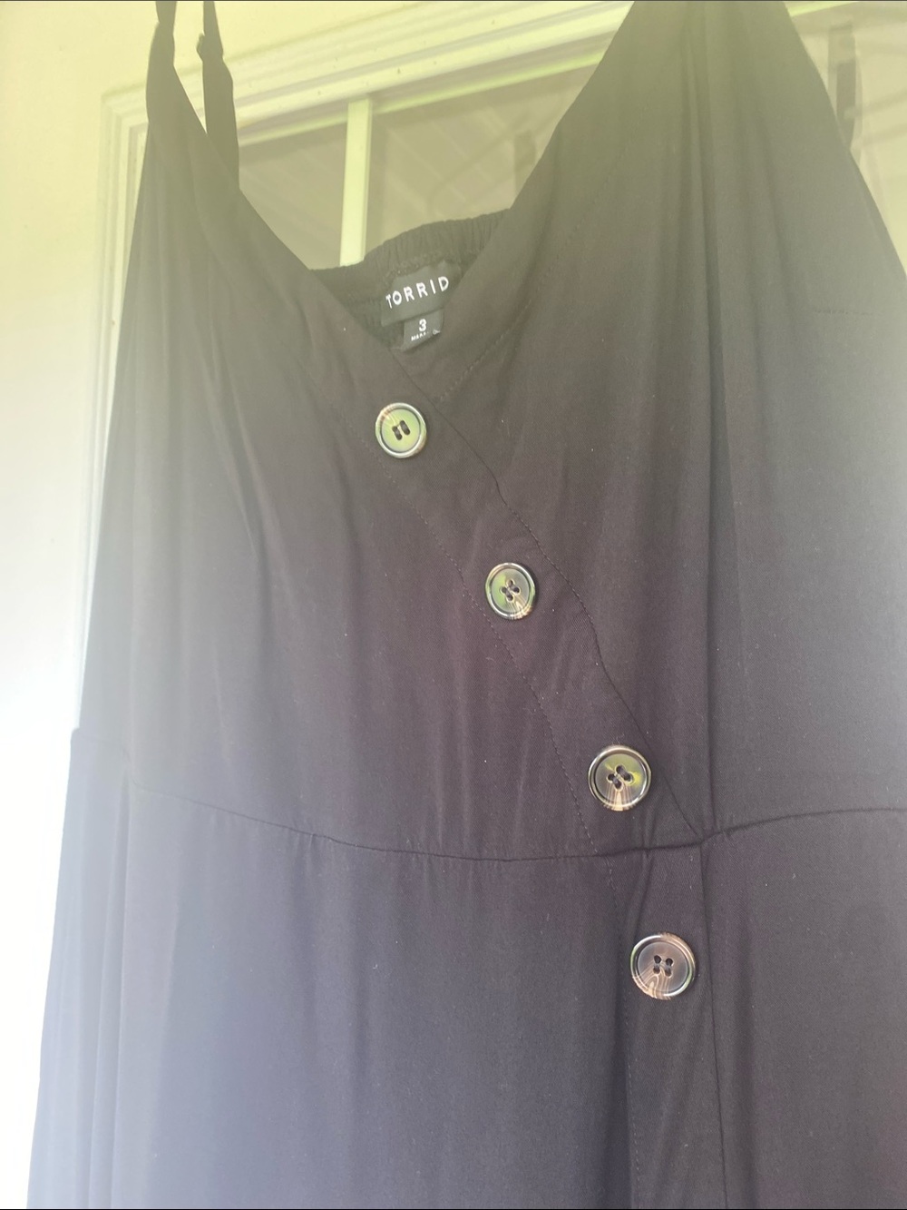 torrid Black Sleeveless Midi Dress with Side Button Detail - Picture 4 of 4